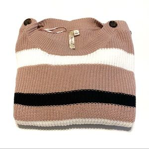 Button Shoulder Sweater